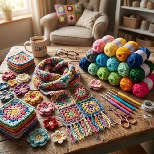 Image of 12 Multicolor Soft Wool Yarn Balls for Knitting, Crochet & DIY Craft | Acrylic Knitting Thread for Hand Embroidery, Weaving, Sewing & Art Projects | Bright Assorted Colors (Multicolor 22)