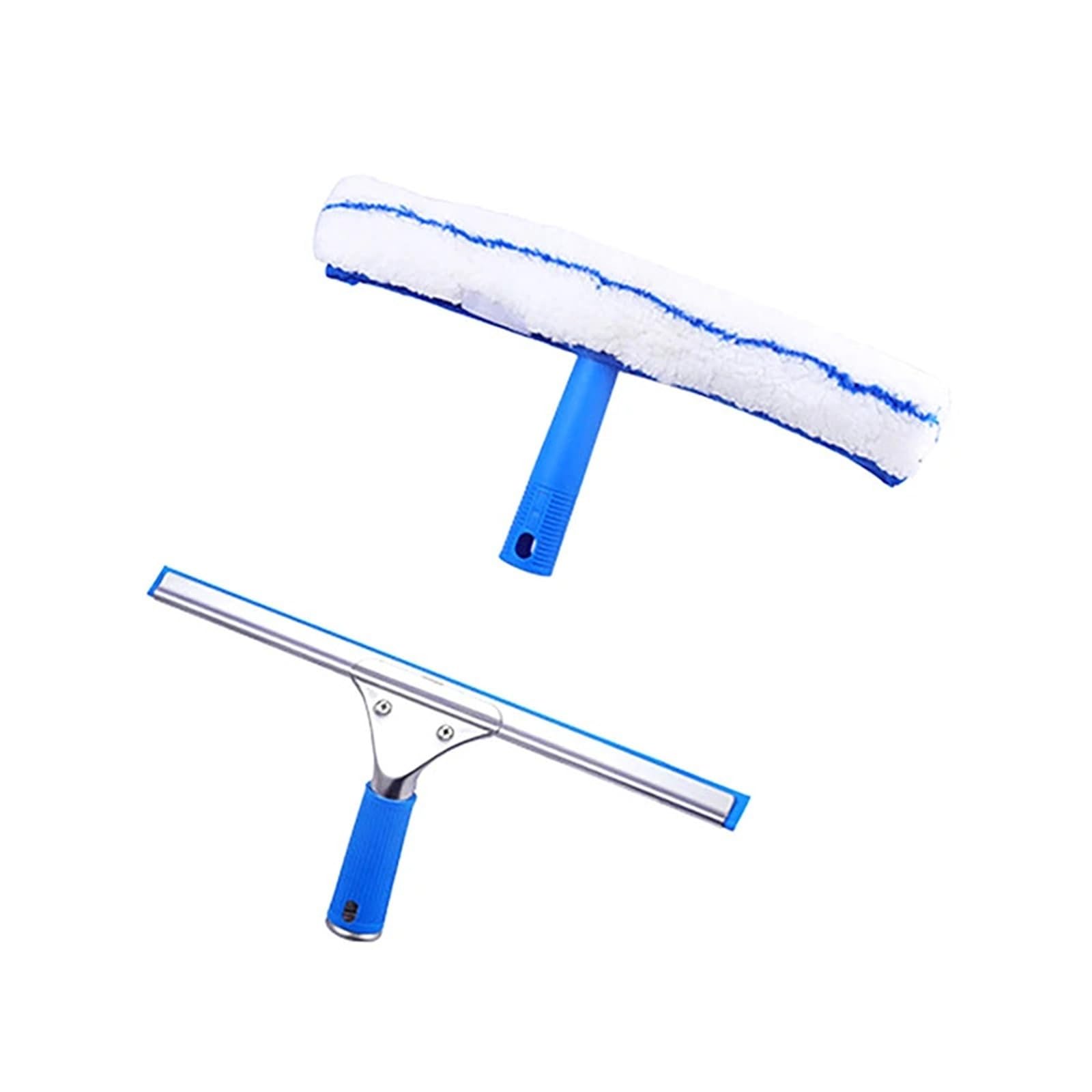 Escobilla Limpiacristales 2/1 Uds 35CM Limpieza de Ventanas Combo escobilla Goma y Limpiador Microfibra Ducha limpiaparabrisas Vidrio Herramienta(C)
