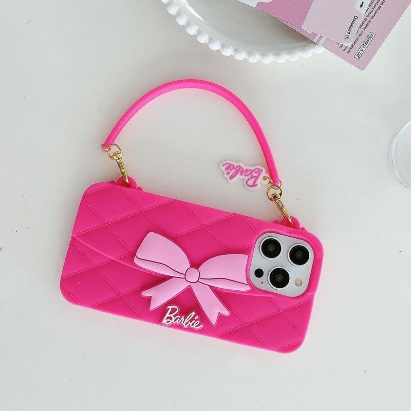 Image of COVERLY Luxury Sling Bag Doll Bow Phone Case Cover for iPhone 15 Pro Max Handbag Purse Doll Case with Strap,Wallet Phone Chain Cover | Fashion iPhone 15 Pro Max Case | Stylish iPhone 15 Pro Max Case