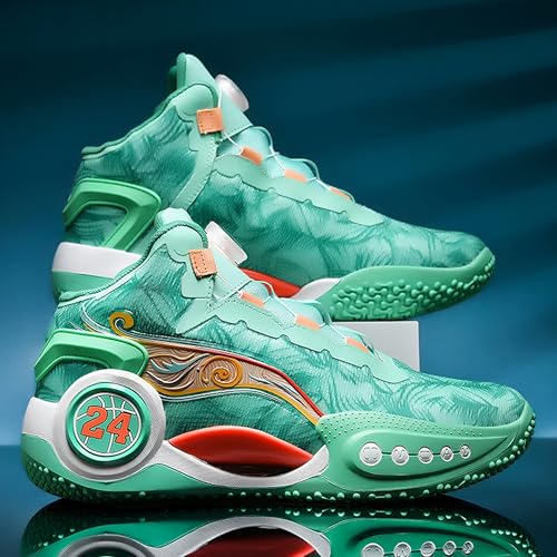 Image of Men's High-Top Basketball Shoes Anti-Slip and Wear-Resistant Soles Running Shoes Graffiti Design Fashionable Sports Shoes