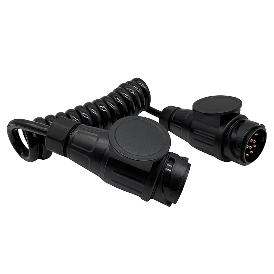 Sepzlly 13 Pin Trailer Extension Cable 1.0m Coiled Cable With