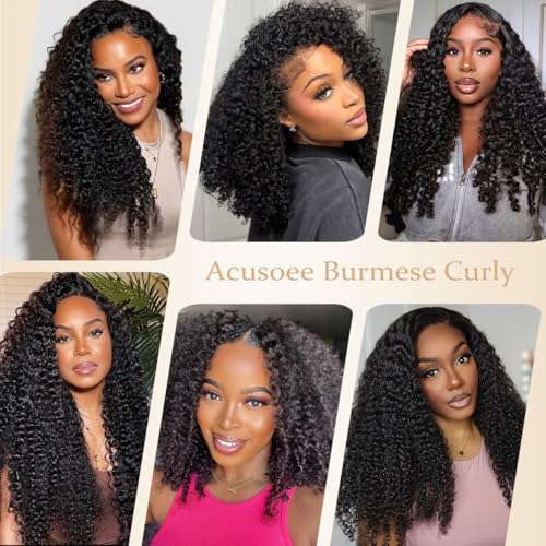 Burmese Curly Bundles Human Hair 18 20 22 Inches 100% Unprocessed Quick Weave 3c4a Water Wave with Spiral Curly End Real Human Hair Extensions Natural Black - Image 7