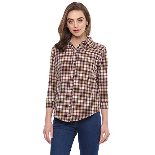 Image of mayra Women's Cotton Multi-Coloured Color Short Sleeve Shirt