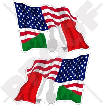 Usa stati uniti d'america & italia flag