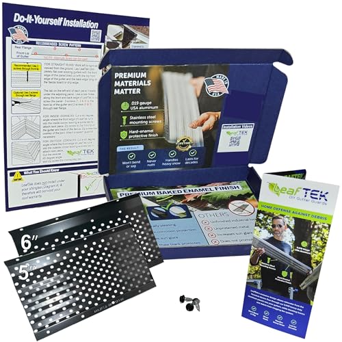 Image of LeafTek Gutter Guard Sample Kit - Test Fit for 5 inch and 6 inch Gutters - USA‑Made Heavy Duty Black Aluminum Sections (8-Inch in Length) with Stainless Steel Screws & DIY Installation Guide