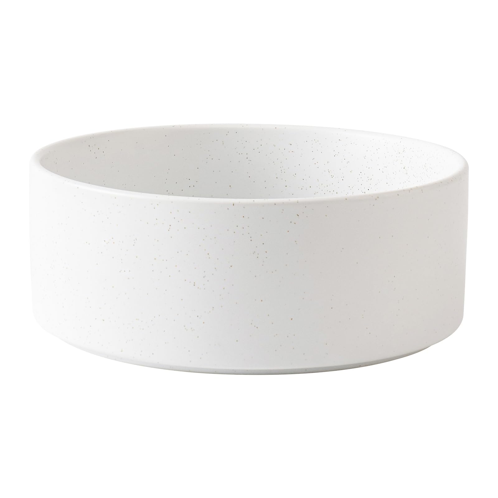 Welloyed 8'' Ceramic Dog Bowl - 70Oz Classic Dogs Food & Water Bowl for Medium and Large Breeds, Heavy-Duty Non-Slip Dog Dish, Food Grade Pet Bowl, Dishwasher & Microwave Safe, Speckled White