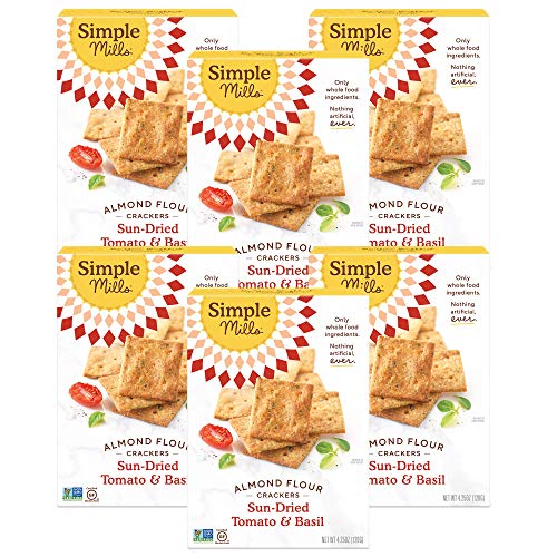 Simple Mills Almond Flour Crackers, Sundried Tomato & Basil, 4.25 Ounce