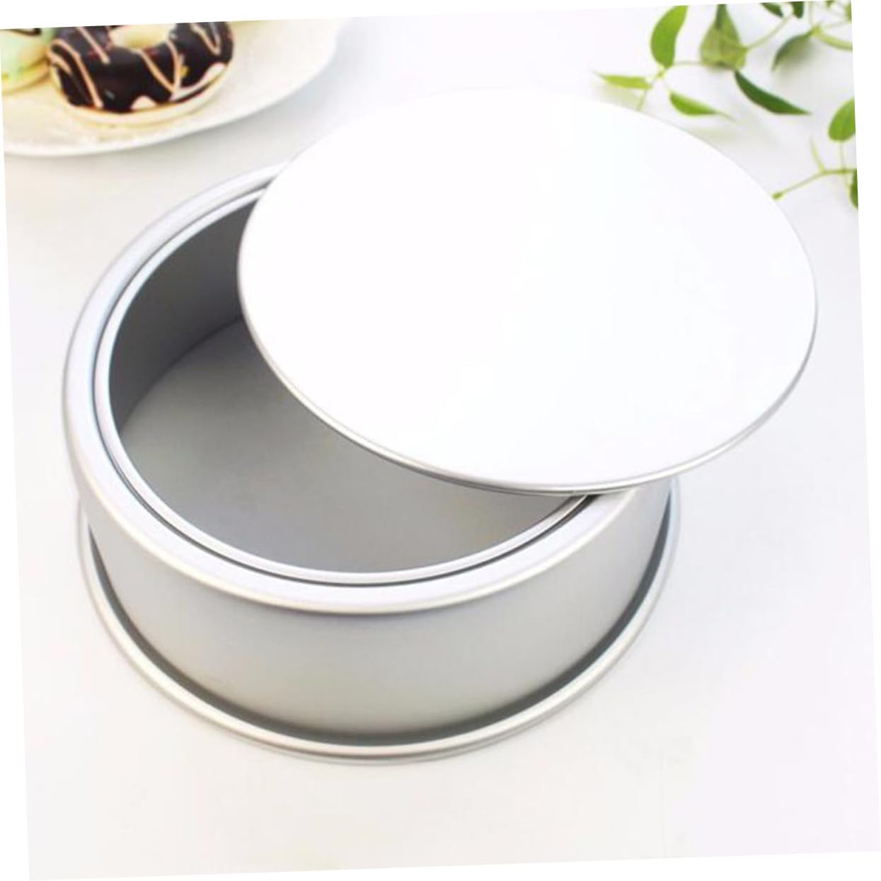 4 piezas Molde para Pastel Redondo Antiadherente con Base Desmontable Molde para Bizcochos y Tartas de Aleación para Hornear Postres Individuales