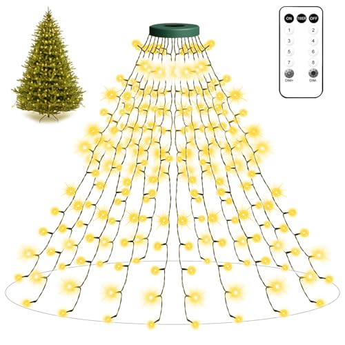 Anmossi Luzes LED em cascata para árvore de Natal, decoração iluminada, efeito chuva de luz quente