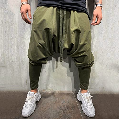 SUWBMHWE Japanese Pants Hippie Men Mens Harem Solid Color Baggy Trouser Men's Graphic Lounge Toji Shorts Summer Trousers3
