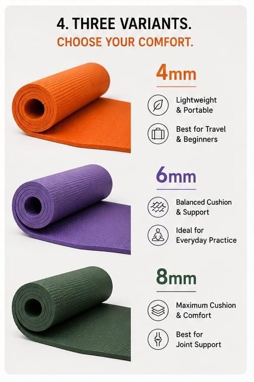 Image of GEN ZEE Yoga mat for Women & Men EVA Material Anti-Slip Mat for Workout|Exercise Mat For Home Gym | Yoga Mat-For Gym-Workout and Yoga Exercise I Colour May Vary