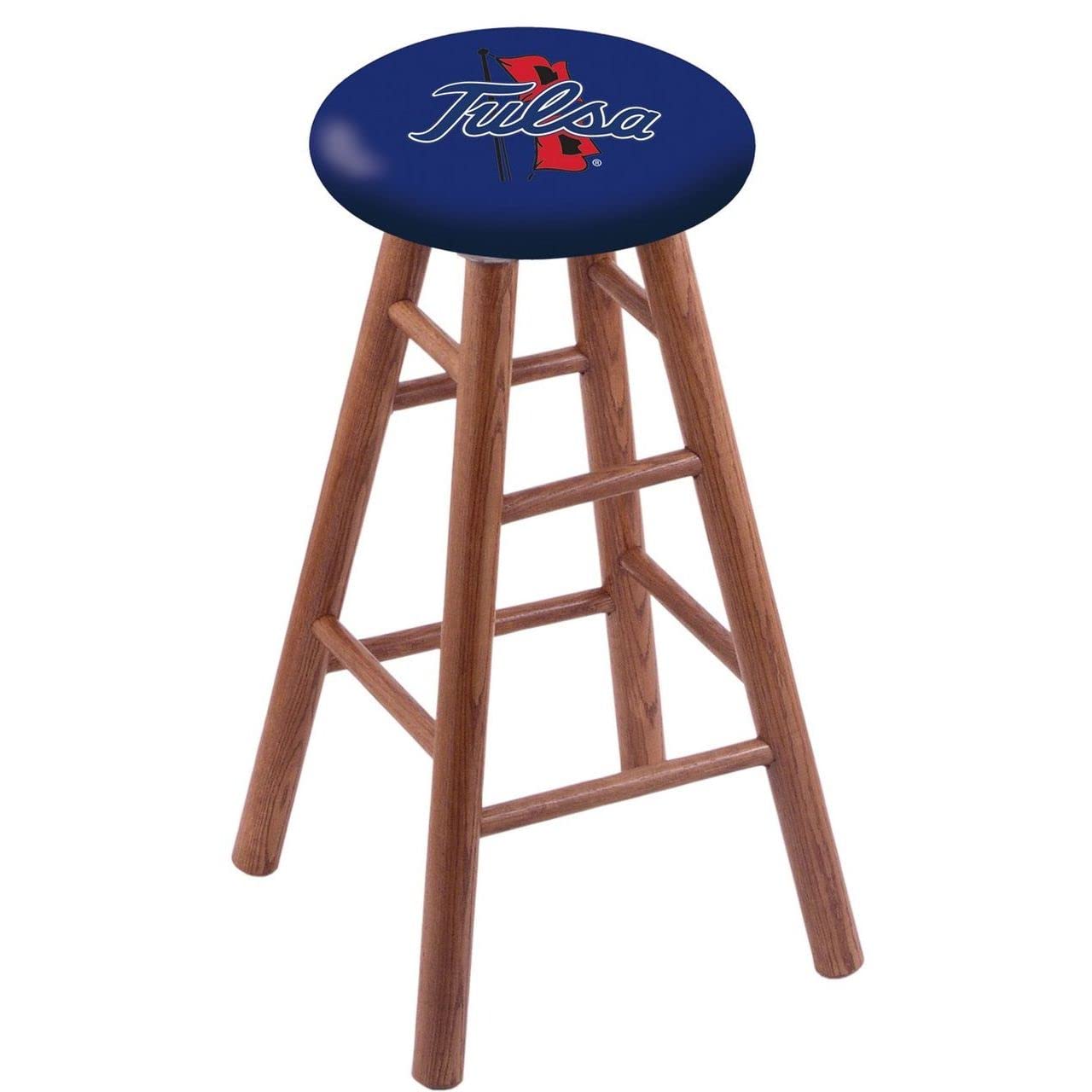 Holland Bar Stool Co. Oak Extra Tall Bar Stool in Medium Finish with Tulsa Seat by The