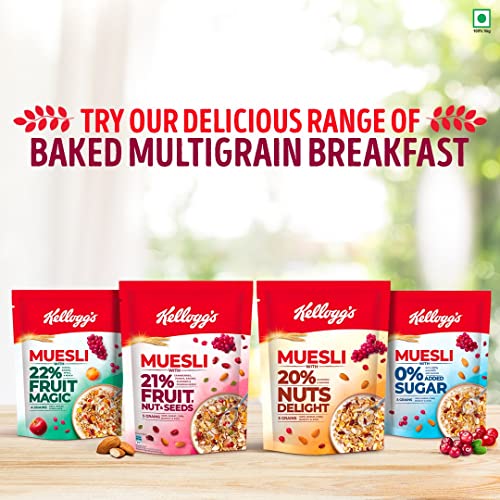 Kellogg's Muesli 20 Nuts Delight Breakfast Cereal High in Iron