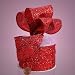 GRAND GLITTER WIRED FABRIC RIBBON - 10 yards by 2 1/2" (Red)
