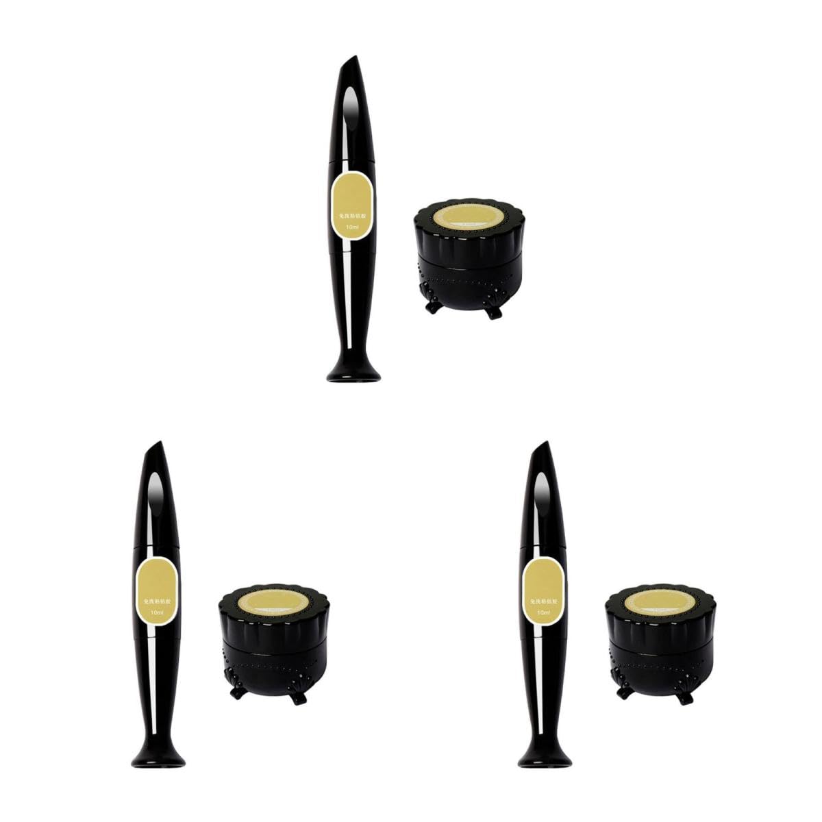 Healeved 3sets Colla Per Nail Art Con Penna Adesiva Per Strass e Gel Riempitivo Unghie Decorate Facili e Sicure Per Manicure e Decorazioni Unghie