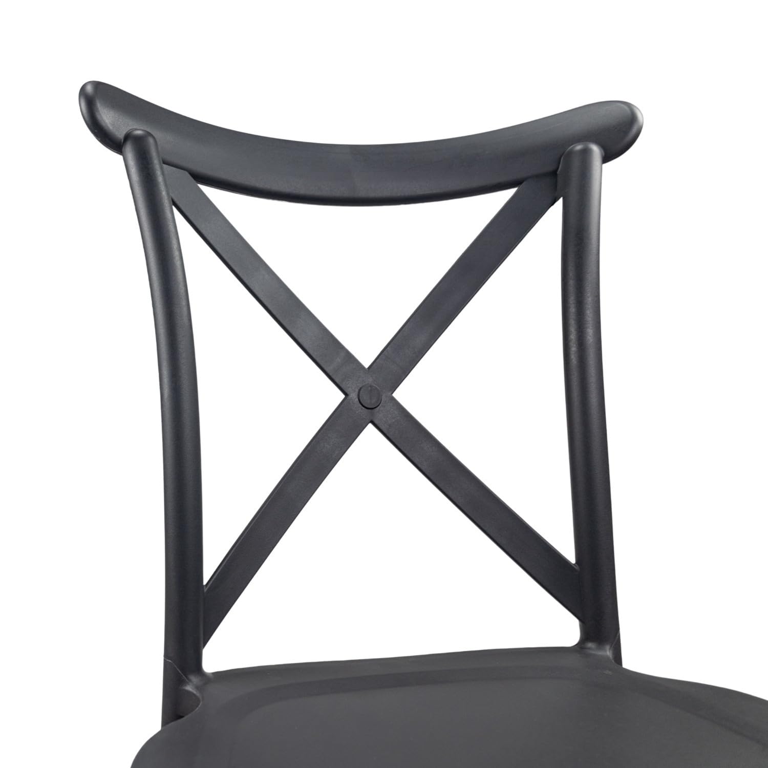 7H SEVEN HOUSE Silla para Catering Apilable Charlotte, Fibra de Vidrio, Gris Oscuro, 50x44x87.5cm