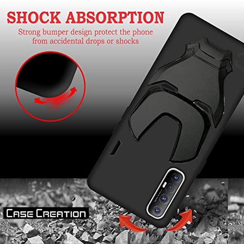 Image of COVERLY Official 3D Touch Feel Trending Avengers Logo Mask Soft Rugged Grip Silicone Iron Man Super Power Cartoon Movie Engraved Silicone Matte Back Cover for Oppo Reno 3 Pro (6.3 inch) - Black