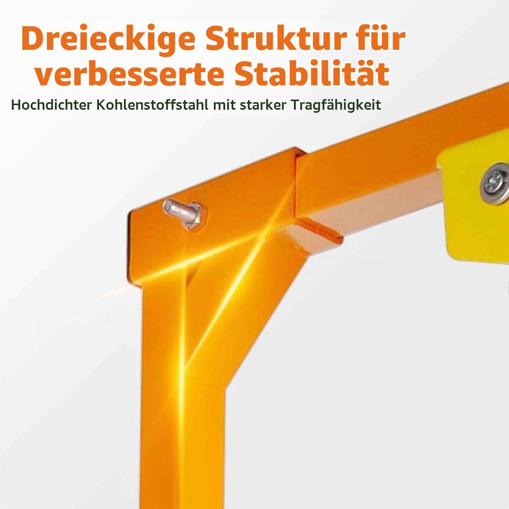 Hebewerkzeug für die Installation von Klimaanlagen – 150 kg Kapazität, 30 m Komplettset, und Handwinde, Abnehmbar und tragbar, Robustes orangefarbenes Design,001,3ph 150kg 15m