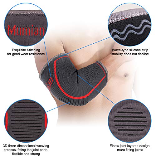 Apoio de cotovelo, Andoer Suporte de cotovelo manga cotovelo cinta manga de compressão homens mulher