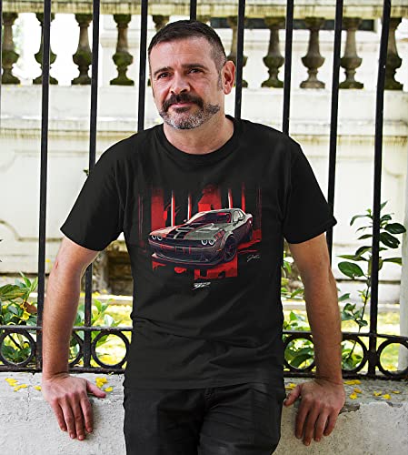 Wicked Metal Challenger Widebody Front Print, Muscle Car Shirt2