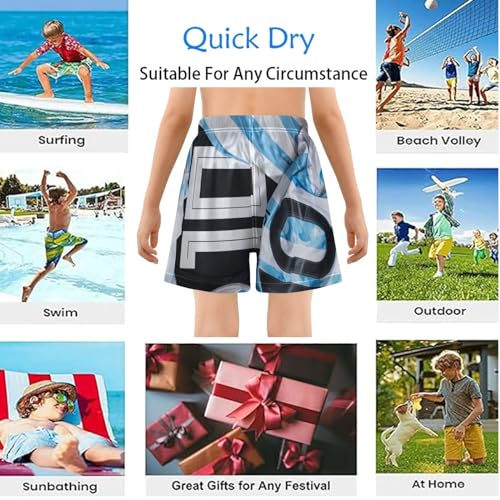 Jersey 10 Boys Swim Shorts with Compression Liner Soccer Swim Trunks Boys Size 12-13 Beach Board Shorts Stretch Swimming Trunks3