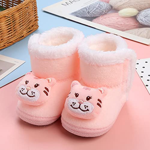 Nonslip Boots for Baby Boots Toddler Shoes Fleece Warm Booties Shoes Fashion Printing Non Slip Breathable Nude2