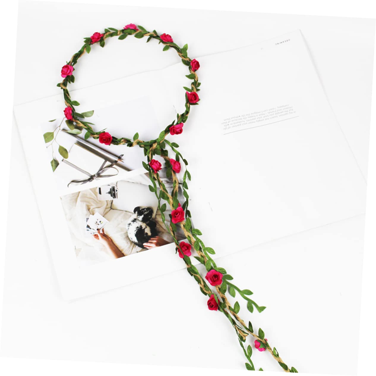 Beavorty 12 Piezas Diadema De Flores Rosas Guirnalda De Flores Flor De Cabeza De Puerta De Flores Artificial para Pared Tocado De Novia Viajar Las Flores Cabeza De Flor Paño