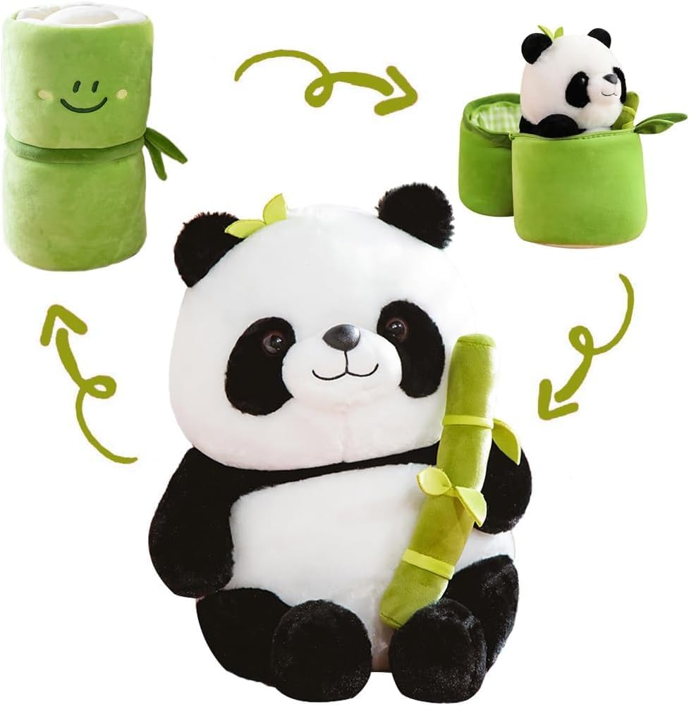 Dangfly Bamboo Panda Teddy Soft Toys, Adorable Cute Soft Panda in Bamboo Stuffed Animals Soft Toys for Girls & Boys, Cute Plushies Doll Gifts for Kids (25CM, Bamboo Panda Green) (B0D736C6RQ) Amazon Price History, Amazon Price Tracker