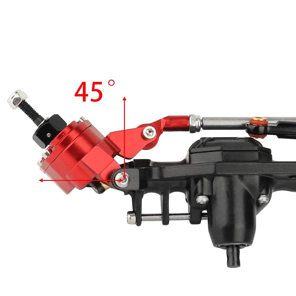 Pothyes CNC Metal Front and Rear Portal Axles for 1/10 RC Crawler Car Axial SCX10 III AXI03006 AXI03007 Wrangler JL AR45 Axle Upgrade Part (red)