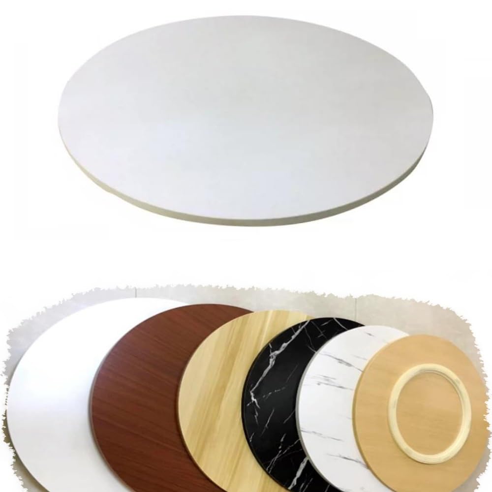 CIOINTNFCG 20in 30in 40in Dining Table Serving Tray Wood Lazy Susan Rotating Plate Large Tabletop Turntable Round Kitchen Table Swivel Tray(Off white,100cm/40in)