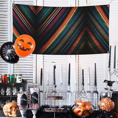 MINDBBDFJ Colored Stripes Vertical Print Banners And Signs For Outdoor/Indoor,Personalized Banner Customizable Parties Halloween Banner (180x90cm)2