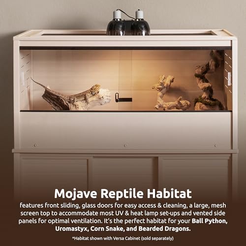 Image of New Age Pet ECOFLEX 48 inch Wide Large Reptile Habitat, Mojave Lounge for Snakes, Tortoises & Lizards in Maple, Black & Grey, Easy Assembly, Sliding Glass Doors & Mesh Top