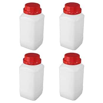 10Pcs 33.82oz/1000ml Plastic Bottles, Lab Cylindrical Chemical Reagent Bottle, Wide Mouth Laboratory Reagent Polyethylene Bottle Sample Sealing Liquid Storage Container For Food Store Translucent