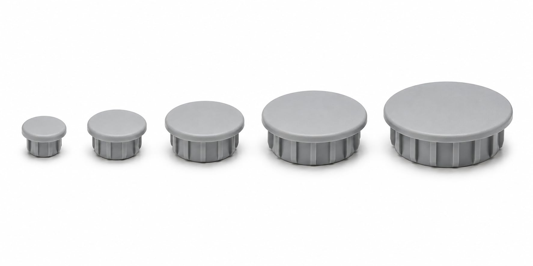 LogistSystem Cover Plugs for Bore Diameter 6 mm – Grey RAL 7040 | Pack of 10 | PE Blanking Plug Cover Caps | Head Diameter 10 mm | ZDO.6