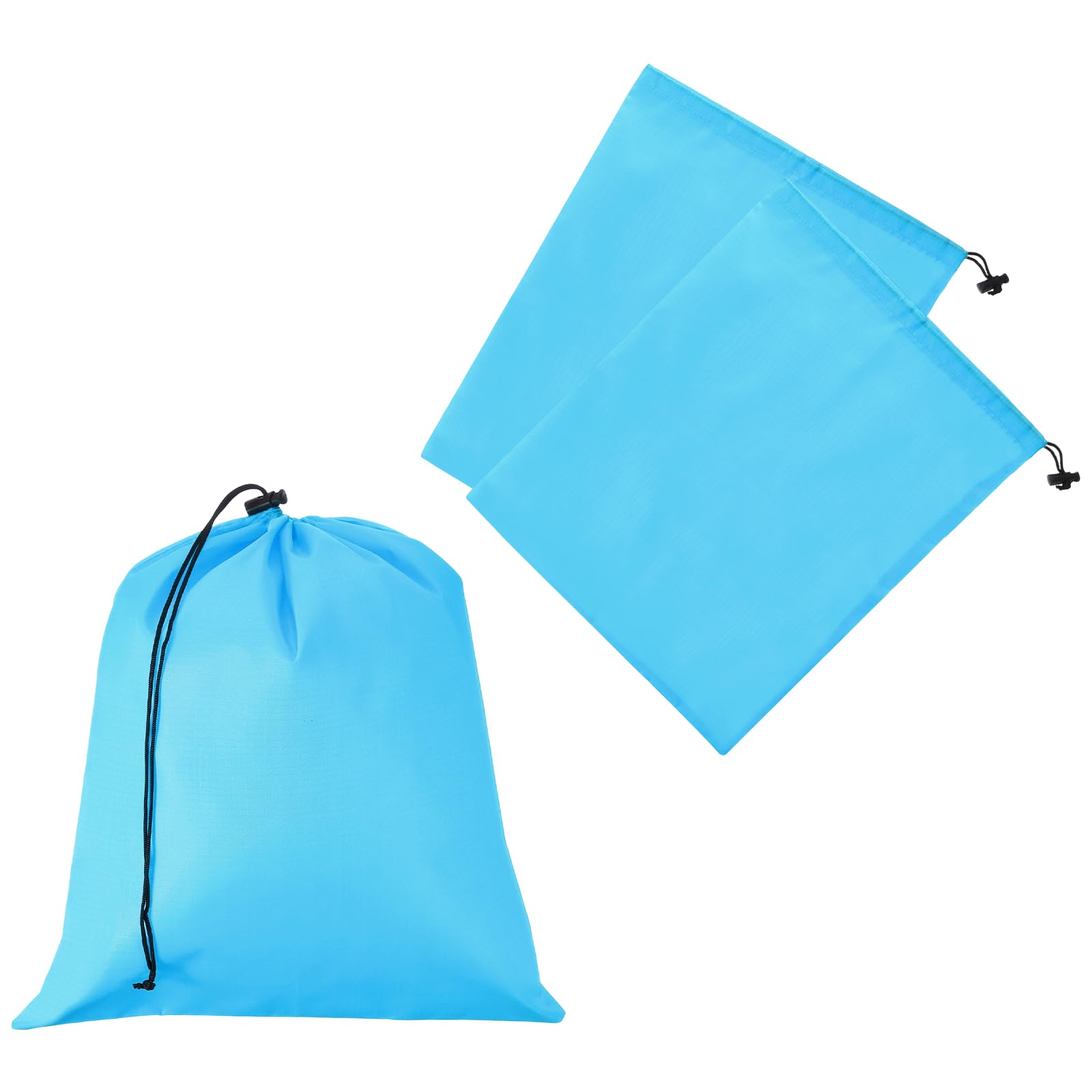 YELARXI Drawstring Bag with Toggle, Stuff Sack String Waterproof Travel Storage Bags Cinch Stuff Pouch 14" x 16" & 3 Pack & Sky Blue -Fitting for (Gym/Traveling/Hiking/Yoga/Office/Shoes) — image 1