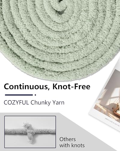 Image of Cozyful Chunky Yarn for Hand Knitting, #9 Thick Jumbo Big Chunky Yarn for Crocheting, Super Chunky Knit Blanket Yarns, Large Chunky Chenille Yarns, 8 Pack (30 yds 8 oz Each Skein), Sage Green