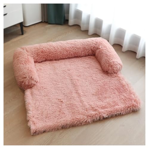 ベッド ペット用 猫用 犬用 マット ソファマットカバー 洗える 寝床 通気性 丸洗い 滑り止め 寒さ対策 汚れ防止 傷防止 爪とぎ防止 ソファー 車用 床の保護 ふわふわクッション (ピンク,96*106cm,方形)