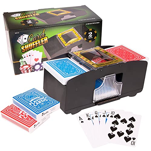 Giraffe Manufacturing Automatic Card Shuffler - Battery-Operated Electric Shuffler - Great for Home & Tournaments Classic Poker & Trading Card Games