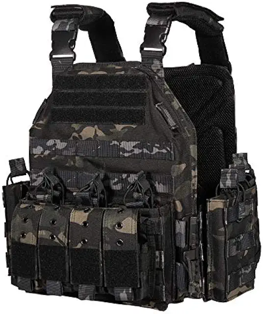 YAKEDA Gilet tactique militaire Airsoft à dégagement rapide réglable pour adultes