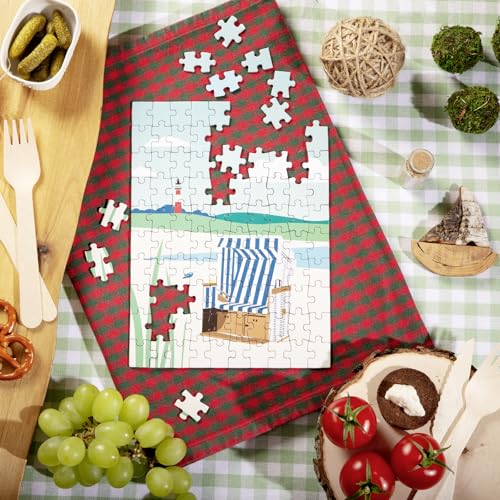 Moin! Kleine Puzzle-Grüße von der Küste: 100 Teile Puzzle in Box - Originelles Geschenk für Erwachsene mit persönlicher Grußbotschaft (Statt Postkarte: Mini-Puzzle)