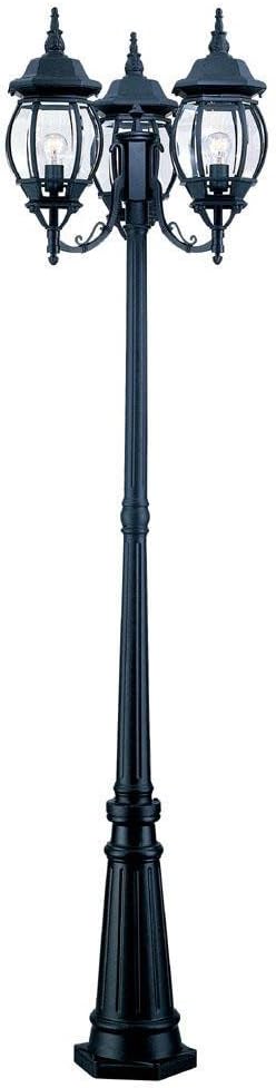 Acclaim 5179BK Chateau Collection 3-Head Surface Mount Outdoor Combination Post Light, Matte Black