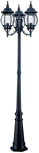 Acclaim 5179BK Chateau Collection - Lámpara de poste combinada de 3 cabezales para exteriores, montaje en superficie, color negro mate