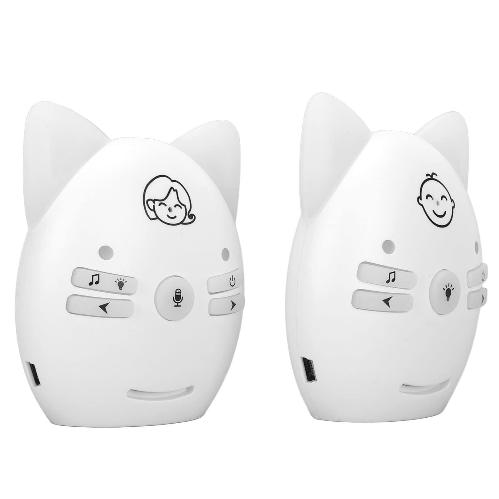 Audio Baby Monitor, Digital 2.4Ghz Monitor up to 1,000 ft of Range, Two Way Intercom, Night Vision, High Capacity Battery (White)