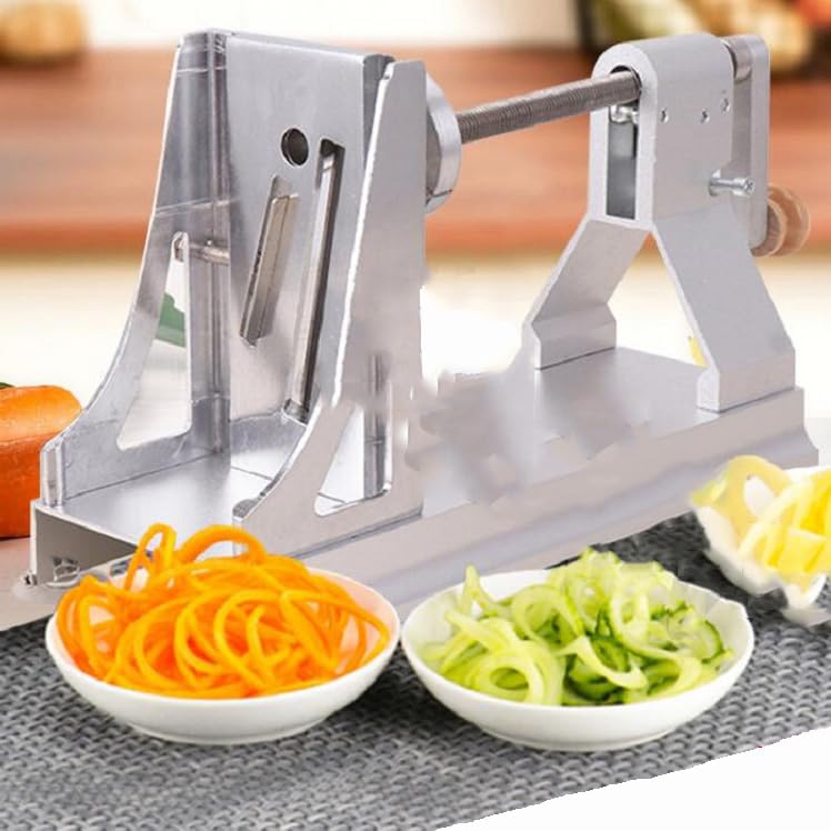 Manual Vegetable Cutter,Vegetable Slicer,Stainless Steel Vegetable Spiralizer Rotary Graters Potato Spiral Peeler for Potatoes Cucumbers Carrots