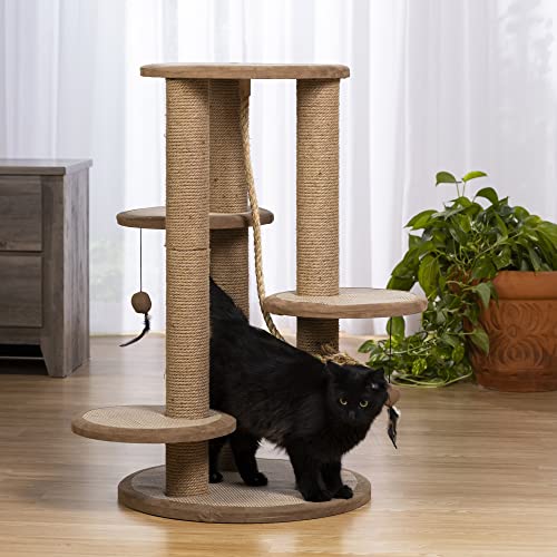 Torre para Gatos Multifuncional con Rascador y Cojines miniatura 2