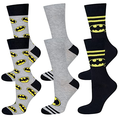 soxo DC Comics The Batman Superman Chaussette Homme Cadeau Homme Original 40-45 Set 3