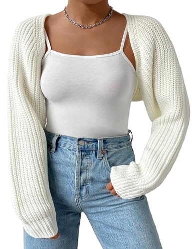 Plus Size Women's Long Sleeve Open Front Crop...
