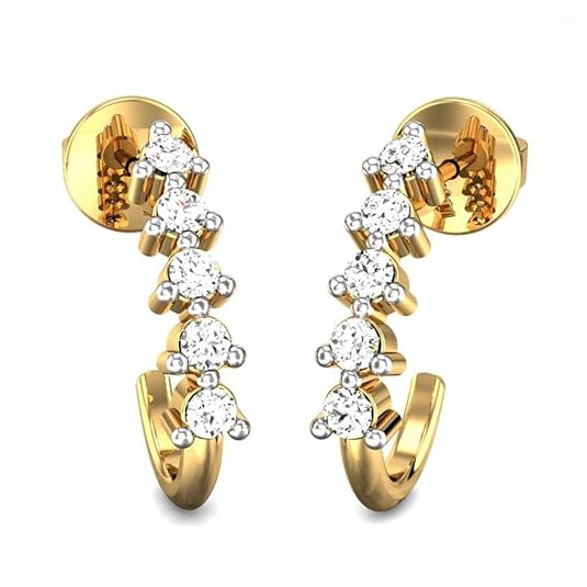 CANDERE – A KALYAN JEWELLERS COMPANY 14K BIS Hallmark Pure Yellow Gold and certified SIIJ Real Diamond Stud Earring for Women with Screw Back closure