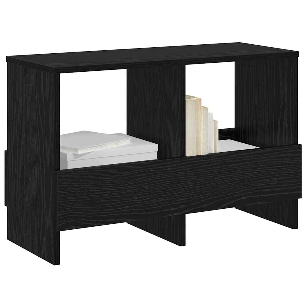 Générique Stojak na czasopisma z drewna konstrukcyjnego, regał na czasopisma, czarny dąb 68,5 x 30 x 45 cm, minimalistyczny mebel do salonu z siedziskiem, do przechowywania czasopism i dekoracji