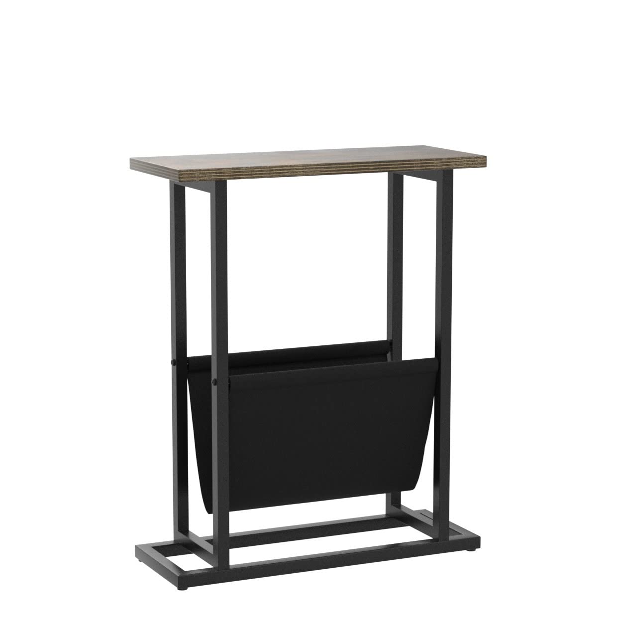 Philodwell Narrow End Table,Industrial Side Table with Magazine Holder,21.7inch H Shape Vintage